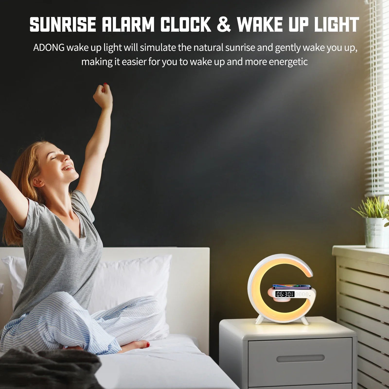 G-shaped Wireless Charger Alarm Clock